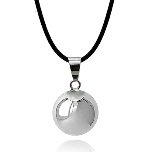 MATLETIK Bola de Grossesse Femme Enceinte - Sonore et Apaisant - Bijou Future Maman avec Cordon Réglable - Cadeau de Grossesse Élégant (Argent)