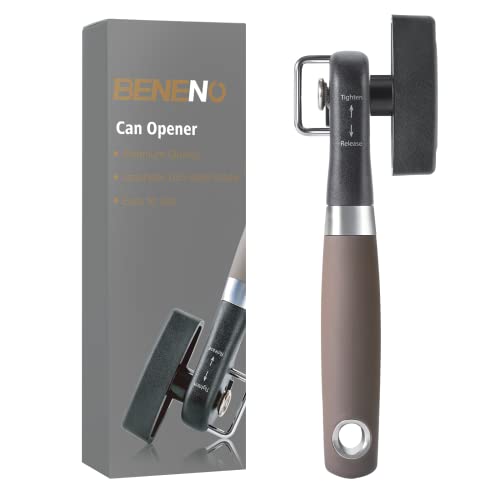 Comparison: Best Safety Can Opener 8 Beneno Can Opener, Manual Side Safe Cut Can Opener Smooth Edge with Durable Sharp Blade, Effort-Saving Knob & Comfortable Non-slip Handle, Brown