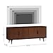 Walker Edison Genia Mid-Century Modern Solid Wood TV Stand for TVs up to 65 Inches 65 Inch Walnut