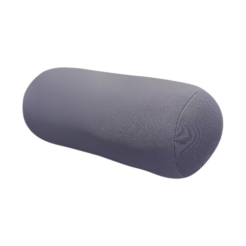 Microbead Pillow Squishy Roll Bean Bag Pillow for Neck or Back Support Cervical Cylindrical Cushion Bolster Tube Pillow for Home Bed Sofa Travel Recliner Sleeping (Dark Gray)