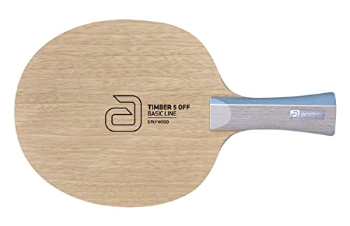 Andro 10240306 Table Tennis Racket, Timber 5 Off, Compact FL
