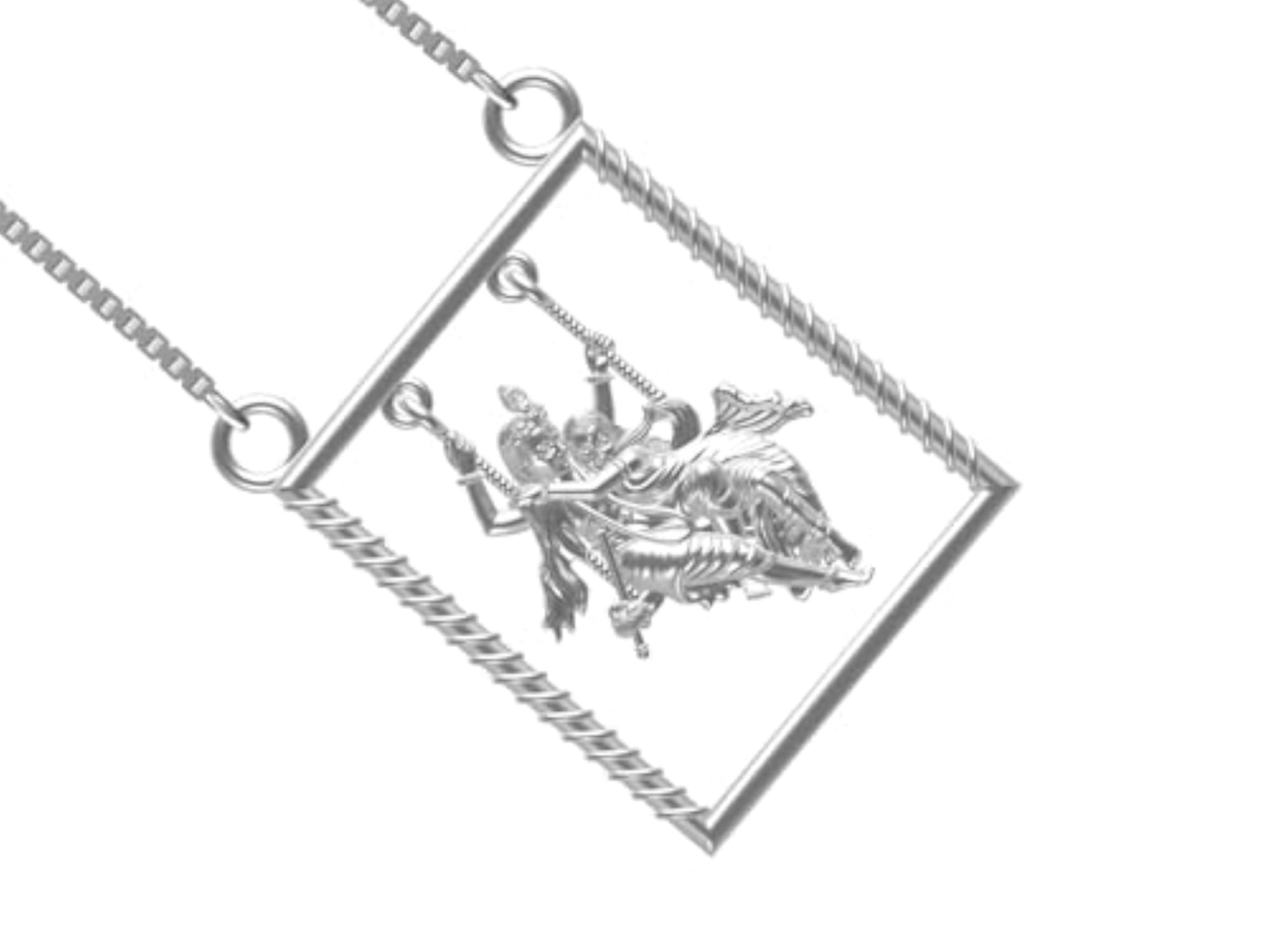 Lord Radha Krishna Pendant Necklace, 925 Silver Gift