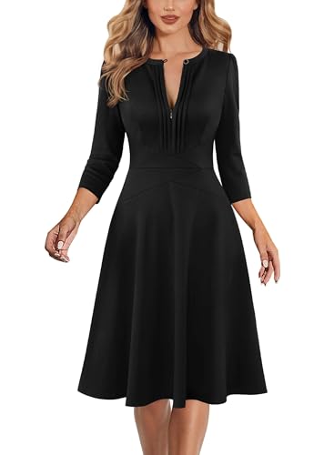 VFSHOW Womens Work Office Business Church Slim A-Line Dresses