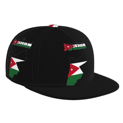NUJTKAU Jordan Flag Map Baseball Cap Flat Brim Hat Adjustable Snapback Hat Sun Hats Hip Hop Cap for Women Men