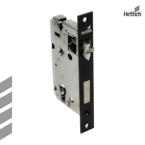 Image of Hettich ProLock Combo Lever Lock Main Door Safety Lock, (Both Side Movable) Mortise Door Lock Handle Set with 3 Brass Key for Home,Office,Hotel | BL Finish | 5 Years Warranty