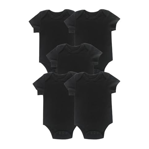 JYHOPE Newborn Infant Short Sleeve Black Romper Bodysuit For Baby Girls And Boys Toddler Summer Clothes Cover