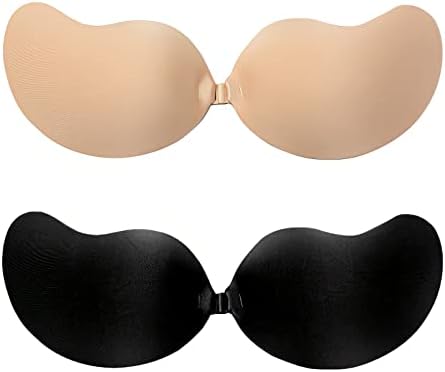 Adarados Super Sticky Invisible Strapless Push up Bra Self Adhesive Reusable Backless Bras for Women