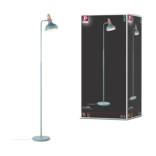 Lámpara de pie nórdica Paulmann 79654 con madera y cobre elegante