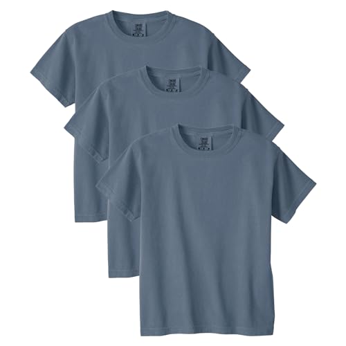 Comfort Colors Youth Ring Spun T-Shirt, 3-Pack, Style G9018, Blue Jean, Large