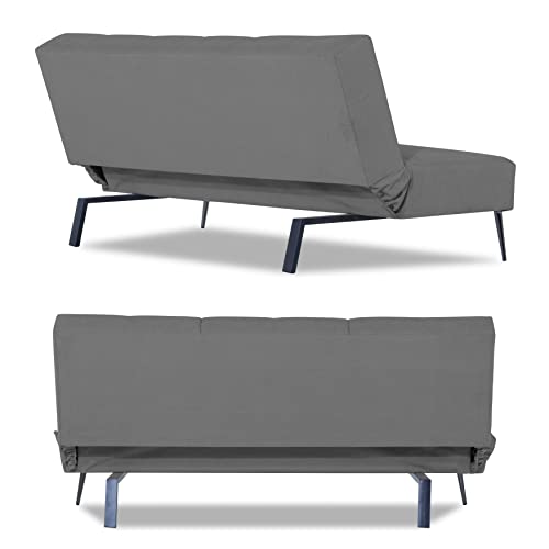 Image of Adorn India Xander 3 Seater Sofa Cum Bed (Grey) (3 Year Warranty)