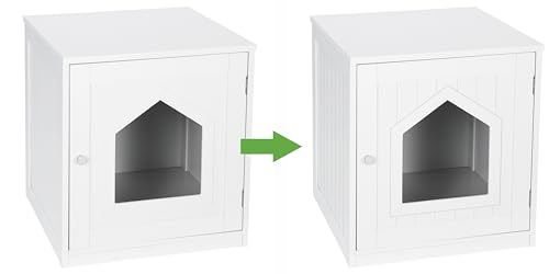 Saicool Cat Litter Box Enclosure Furniture,Indoor Hideaway Cat House Hidden Wooden Pretty Igloo as Side End Table,Nightstand,Cat Washroom with Door & Vent Holes for Large Cat Kitty Dog Puppy - Thumbnail 7