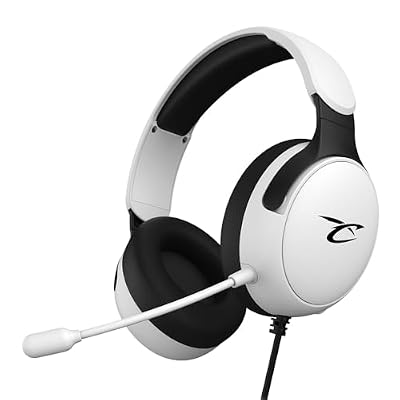 Subsonic - Astra gaming headset for PS5 PS4 PC Xbox, gamer headset with 40 mm speakers, tiltable microphone, integrated volume control and mute button - White and black