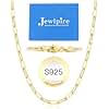 Jewlpire 5mm Paperclip Necklace for Women, 14K Gold Plated Chain Necklace for Women, 14K Gold Plated Necklaces Women's Chain Necklaces 18 Inch