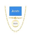 Jewlpire 5mm Paperclip Necklace for Women, 14K Gold Plated Chain Necklace for Women, 14K Gold Plated Necklaces Women's Chain Necklaces 18 Inch