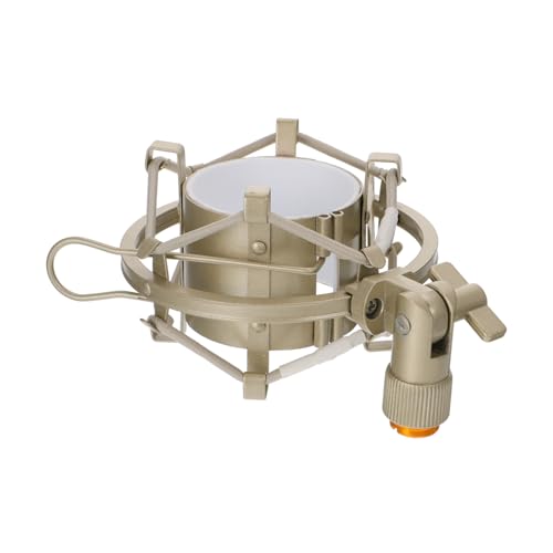 TOYANDONA Soporte Antivibración Para Micrófono De Metal Plateado De 5 Cm, Montaje Ajustable Para Micrófonos De Condensador, Soporte Antivibración Profesional Para Estudio, Transmisión y Grabación