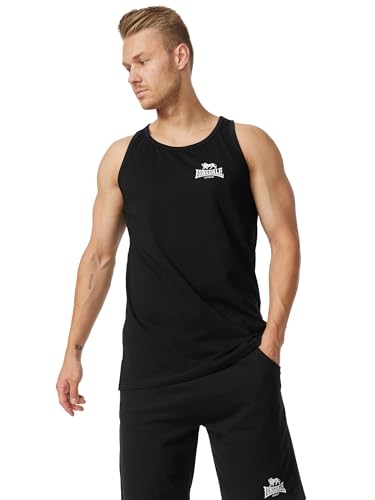 Lonsdale Herren Singlet Dolton schmale Passform, Black/White, L