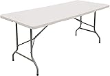 eZone Indoor Outdoor Heavy Duty Portable Folding Plastic Dining Table w/Handle, Lock for Picnic, Par