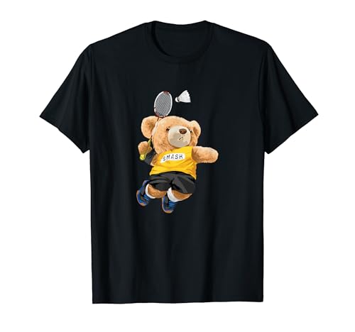 Teddy Bear Playing Badminton Illustration Graphic Designs T�V���c