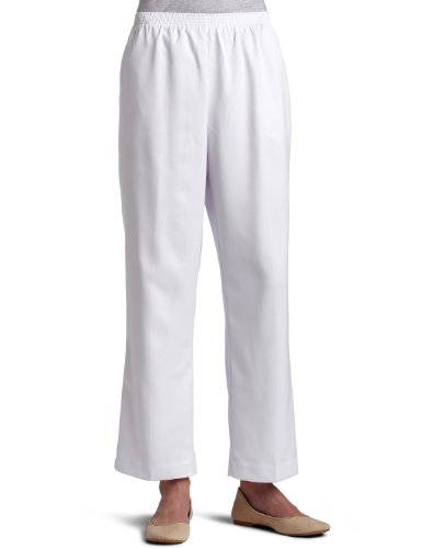 Alfred Dunner Women's Short Length Pant, White