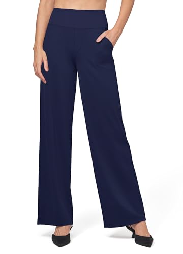 Willit Women's Yoga Pants Wide Leg Dress Work Pants Stretch Casual Pants Slacks with Pockets High Waist 28" 30" 32"2