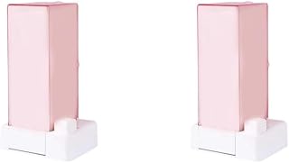 Siepificius Juego de 2 dispensadores automáticos de almohadillas de algodón para tocador, organizador de maquillaje para almohadillas a prueba de polvo, color rosa