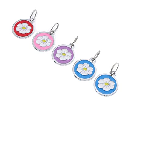TOBBOMEY 5 Piezas placa de identidad etiqueta de gato placas de identificación grabadas para mascotas equipo dog tag dog collar placa perro etiqueta de nombre de cachorro mascota colgante