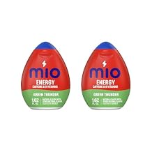 MiO Energy Liquid Water Enhancer for Caffeine, Vitamins and Sugar Free Hydration Drink Mixing, Naturally Flavored Water Drops, Green Thunder, 1.62 Fluid Ounce Pack of 2