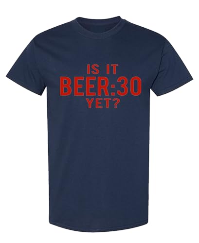 Beer Thirty T-Shirt Funny Drinking Party Novelty Gift Patriotic Drinker Tee Shirt for Men Women (Medium, Navy
