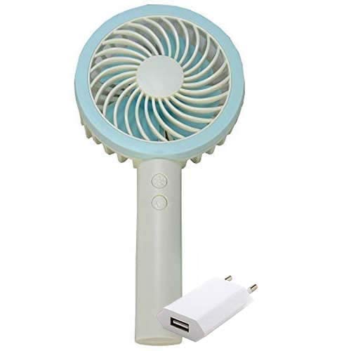 Mini Ventilador Portátil Recarregável + adaptador Azul CBRN07288