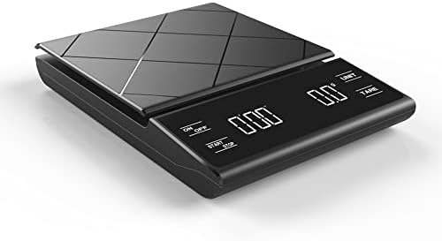 Digital Coffee Scale, Espresso Scale,Weigh Coffee Scale with Timer 3kg/0.1g High Precision | Great for Pour Over Coffee, Espresso, French Press and General Kitchen Use