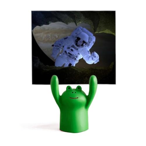 Support de note dessin animé grenouille astronaute et décor nuit étoilée