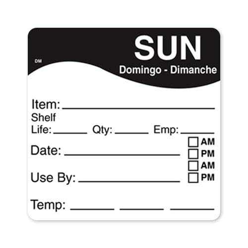 DissolveMark 2 1/2 in x 2 1/2 in Sunday Use By Label by DayMark – Model 1100627
