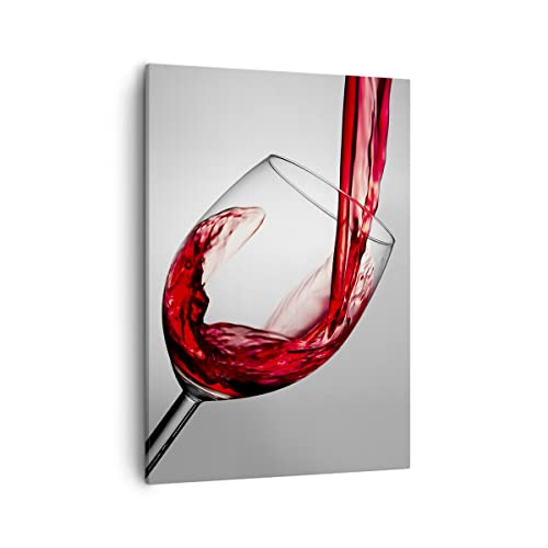 Moderne Impression sur Toile Boisson verre vin Image Tableau Decoration Murale 50x70cm Deco Cadre Salon Chambre Cuisine Vertical Petit Tableaux Decoratifs...