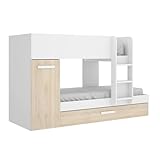 cameretta moretti lilla DIMENSIONI IN CM - Letto inferiore: Lunghezza: 190, Larghezza: 91, Altezza: 40 - Letto superiore: 191x112h35,5 - Armadio: 50x112h110 -Cassetto: 190x91h24 - Scaletta: 35x14h126