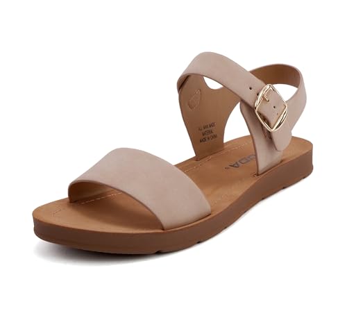 Image of Soda PLENTY ~ Women's Strappy Ankle Wrap Buckle Fashion Flat Sandals | Casual Sandals