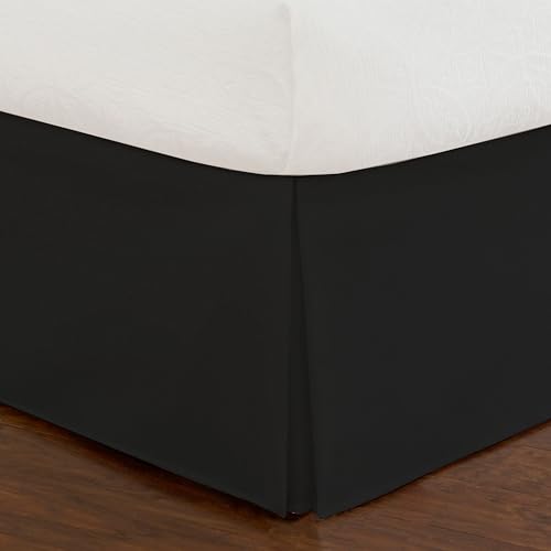 Fresh Ideas Pleated Bed Skirt, Black