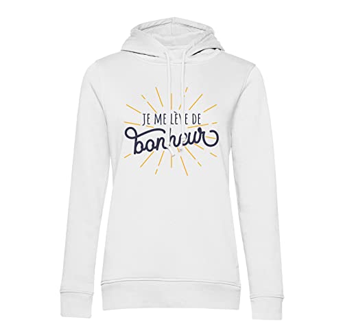 Sweat à capuche je me lève de bonheur idéal pour cocooning et matins rigolos