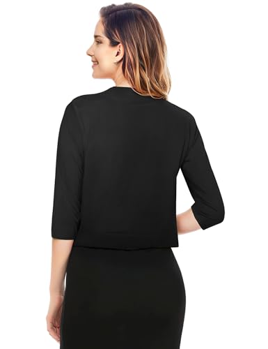 Image of Cardigan for Women, Lightweight Cardigans Women Dressy for Summer, Short Bolero 3 /4 Sleeve Cropped Shrug Sweaters Jacket