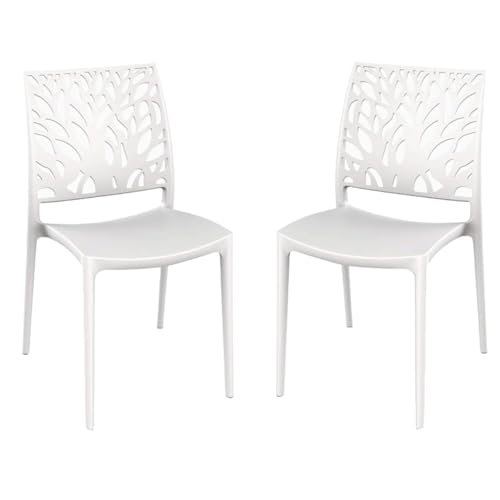 LIBEROSHOPPING.eu - LA TUA CASA IN UN CLIK Sillas apilables para Interior o Exterior en Polipropileno diseño Moderno Alea (Blanco, 2)