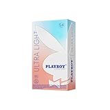 PLAYBOY Ultra Light Natural Feel Smooth Premium Latex Lubricated Condoms, Flavorless, 12 Count