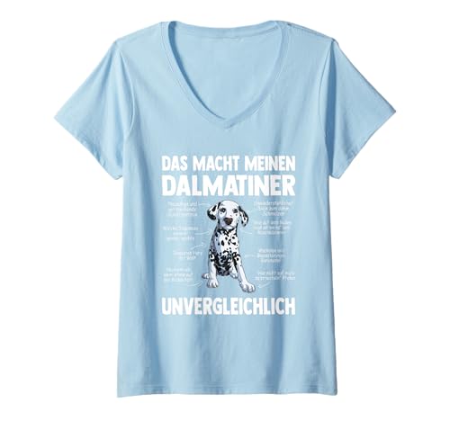 Damen Anatomie eines Dalmatiner T-Shirt mit V-Ausschnitt