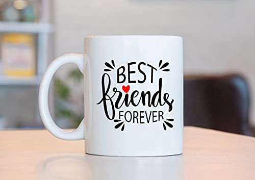 Image of Funny Bestie with Friendship Quotes Printed 325 ml Ceramic Coffee Mug /Tea Cup Gift for Girls, Best Friends, Sister Mom, Wife, Girlfriend 325 ml (Best Friend-19)