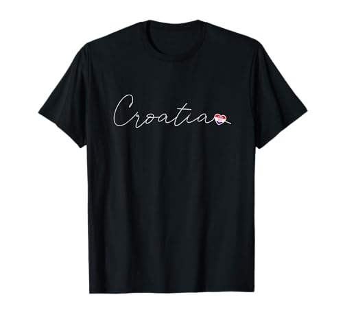 Hrvatska Simple Love Drapeau Croatie Cœur sur Croatie T-Shirt