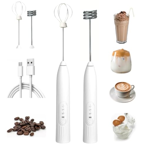 Mini Mixer USB Recarregável - Batedor Portátil Elétrico Leite e Ovos - Misturador de Leite e Mexedor