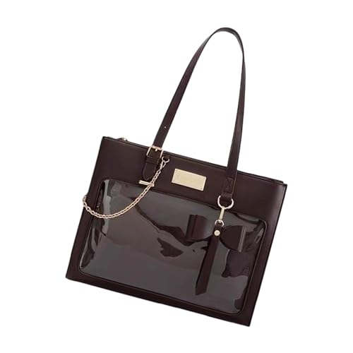 Sac polyuréthane transparent à bandoulière style écolière japonaise nœud