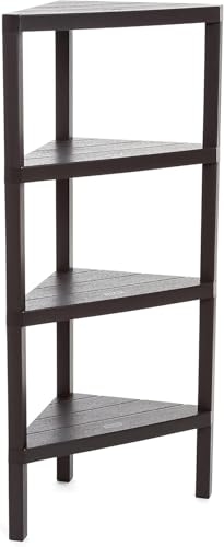 Tatay Estanteria Baño Rinconera 4 Alturas | Resistente a Humedad | Incluye Fijación con Tornillos y Compatible Sistema Quick Fix | Ideal Interior y Exterior | Peso hasta 32kg   Modelo Lombok   Marron