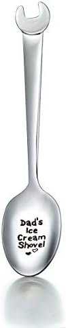 Dad Gifts Large Tablespoon Engraved Dad's Ice Cream Shovel Stainless Steel Ice Cream Spoon Round Shape Spanner Handle Gift For Dad From Daughter Son For Him Birthday