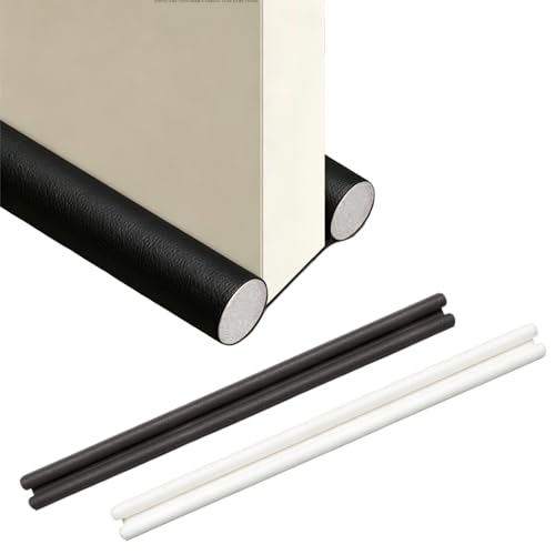 2 Pièces Boudin de Porte Isolant Froid Noir Blanc, Tokaneit