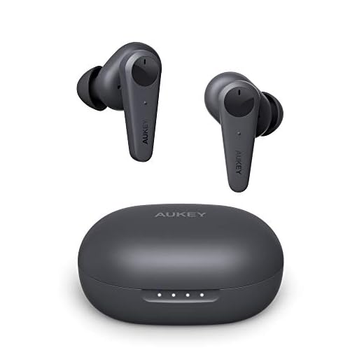 AUKEY Écouteurs Bluetooth sans Fil à Réduction Active du Bruit, Mode Transparence, 4 Microphones, IPX5 Étanche, Écouteurs USB-C, Écouteurs dans l'oreille