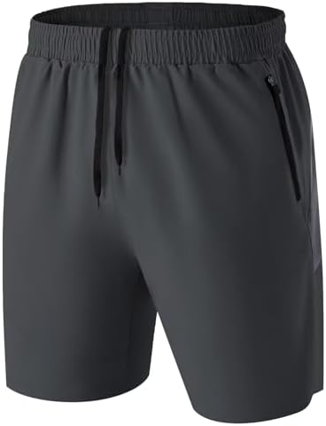 HMIYA Sporthose Herren Kurz mit Reißverschlusstasche | Atmungsaktiv Sport Shorts mit Reißverschluss,Leichte Kurze Hose Schnelltrocknend,Ideal für Laufen,Fitness und Freizeit